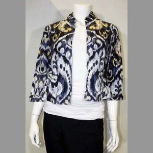 Blue Patterned Chico's Jacket - Women's Size Small